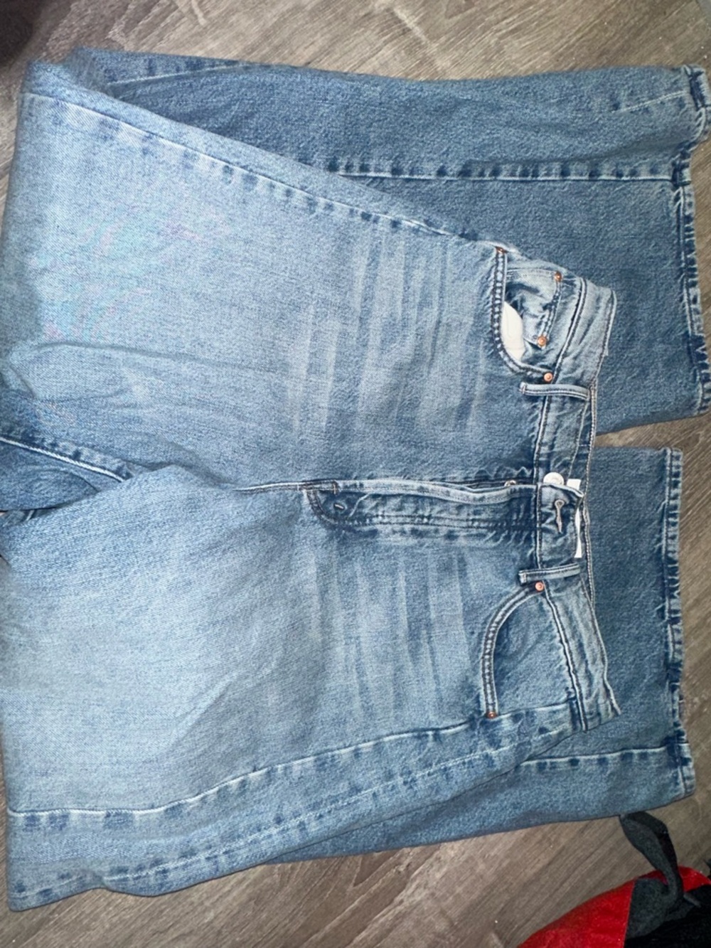 GUC 28 Mother The Pipe Dream Button Sneak High Rise Jeans in Leap At The Chance